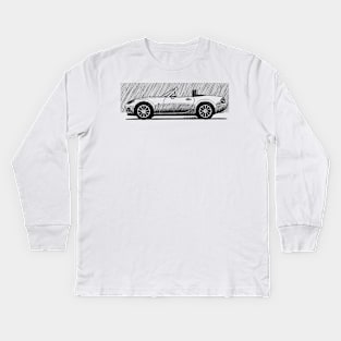 Drawing of the Japanese roadster Kids Long Sleeve T-Shirt